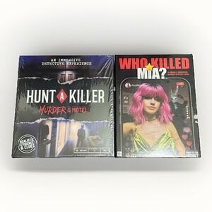 Lot Of 2 Murder Mystery Game Hunt A Killer  Murder at The Motel & Who Killed Mia